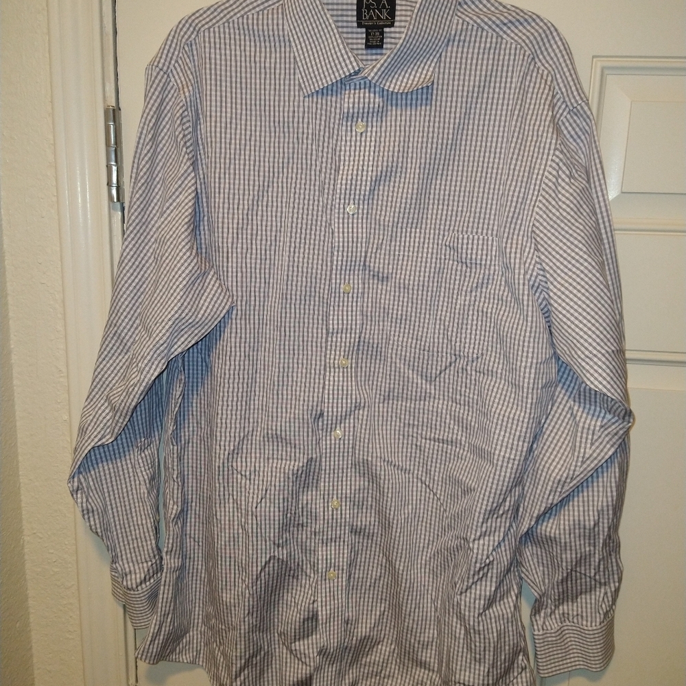 Jos A Bank Traveler's Collection Long Sleeve Button Up Shirt Men's sz 17-35.